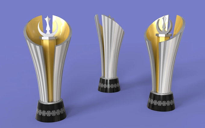 Gig Preview - Do 3d trophy animation 3d award design 3d medal animation 3d rendered trophy