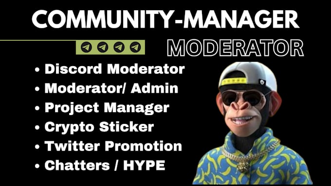 Gig Preview - Do telegram community manager discord moderator bring chatter,admin,bot setup