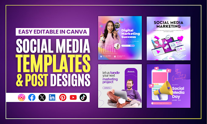 Gig Preview - Design or redesign social media posts, ads, flyers using canva