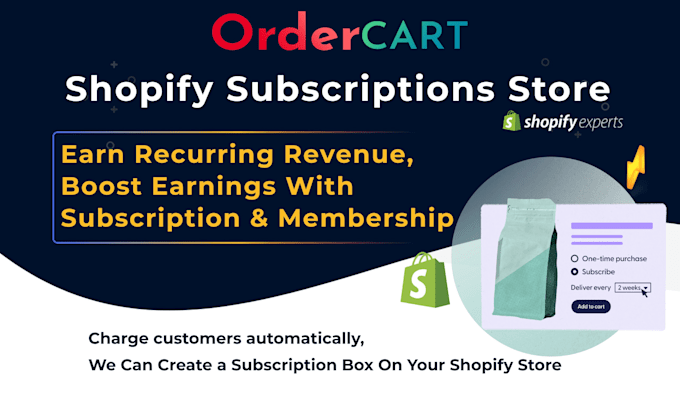 Gig Preview - Create recurring subscription box shopify store