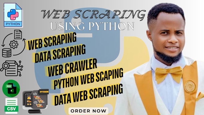 Gig Preview - Python web scraping, data scraping, data mining, data extraction, web scraper