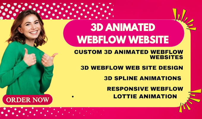 Gig Preview - Create interactive 3d webflow website 3d wordpress website 3d spline animation