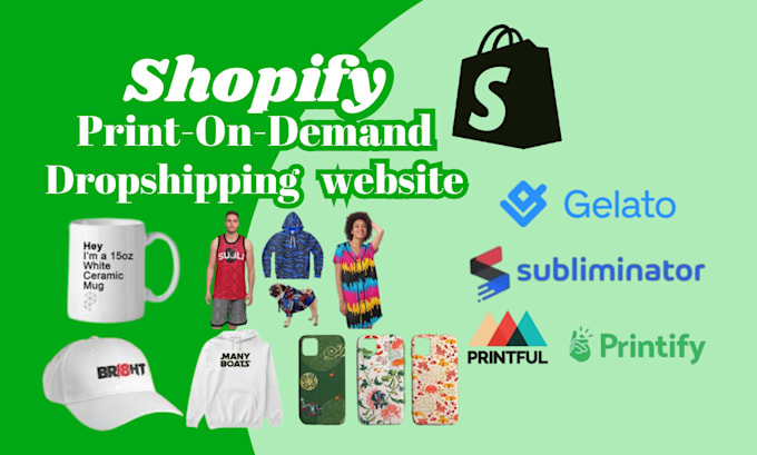 Gig Preview - Do shopify pod dropshipping store, unite, set up and fix, printify, printiful