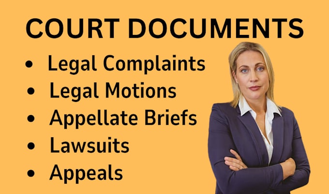 Gig Preview - Draft legal motions, complaints, case briefs, summary judgment, appeals