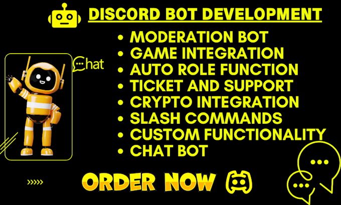 Gig Preview - Build custom discord bot game integration autorole bot wallet moderation crypto