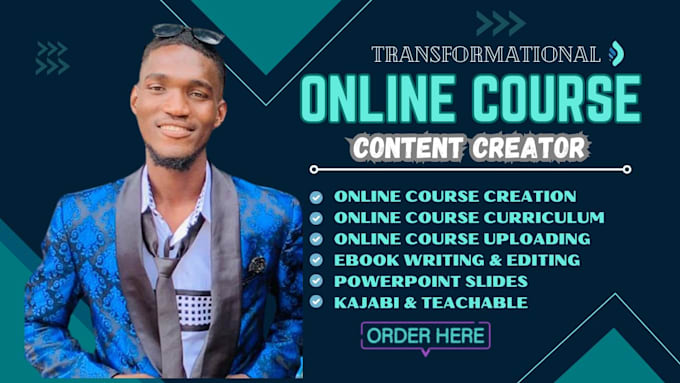 Gig Preview - Do online course creation, kajabi course, course website, video course worksheet