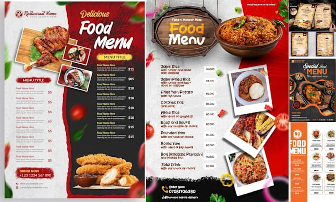 Gig Preview - Design restaurant food menu flyer food flyer food menu price list menu board