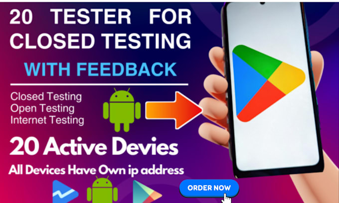 Gig Preview - Do real 20 testers google play 20 testers android app testing closed testing