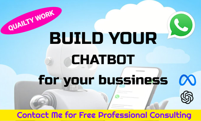 Gig Preview - Ai whatsapp chatbot chat bot for business chatgpt llama