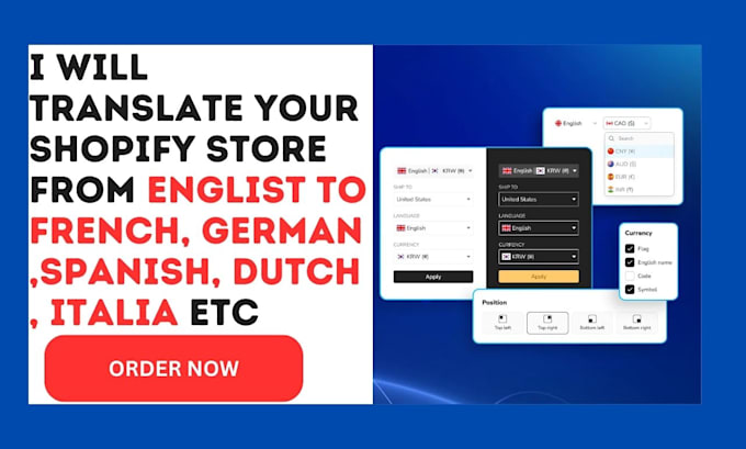 Gig Preview - Translate your shopify store from english to french german spanish italian dutch