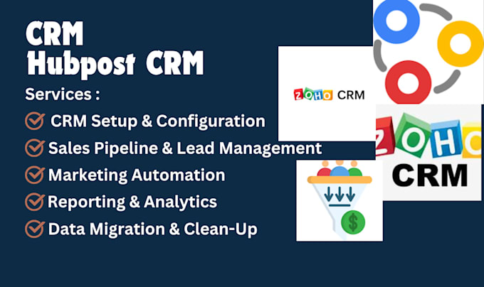 Gig Preview - Setup crm hubspot, zoho crm, sugar crm workflows and automated