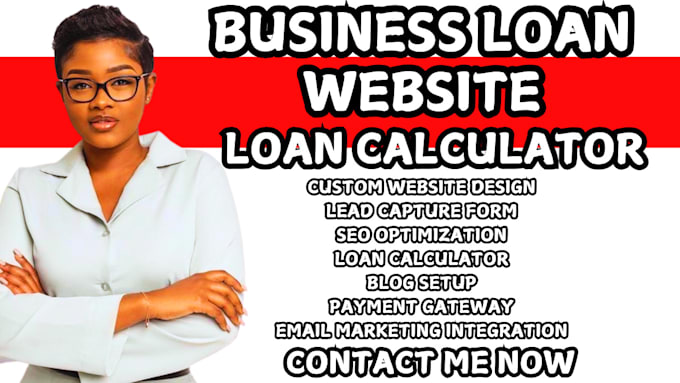 Gig Preview - Business loan website mca website loan calculator loan website business funding