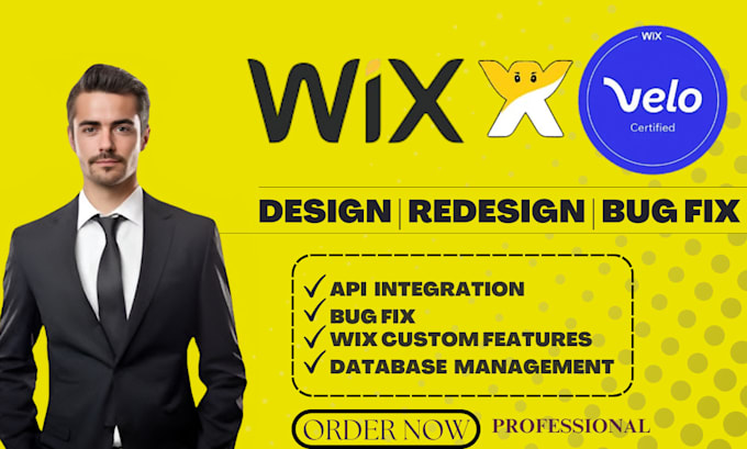 Gig Preview - Do wix velo code, wix fix, wix website redesign, wix studio design, wix api