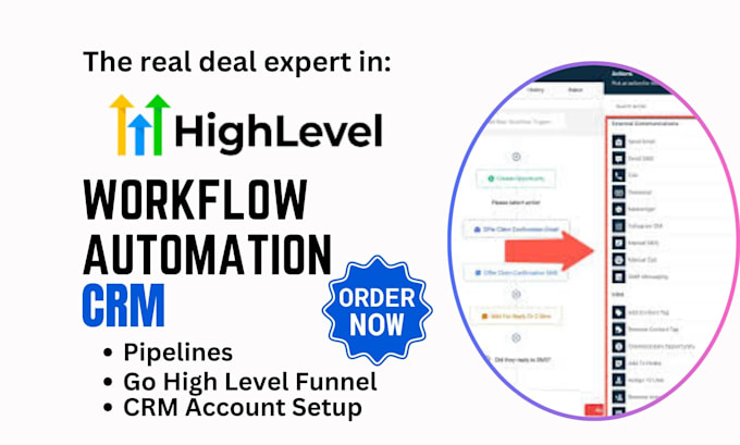 Gig Preview - Setup gohighlevel werkflow automation email sequence saas funnel snapshot crm