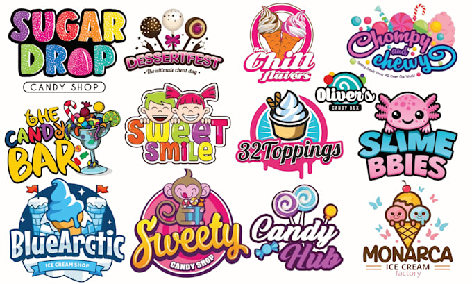 Gig Preview - Do ice cream, candy, chocolate, bakery, sweets, or food logo