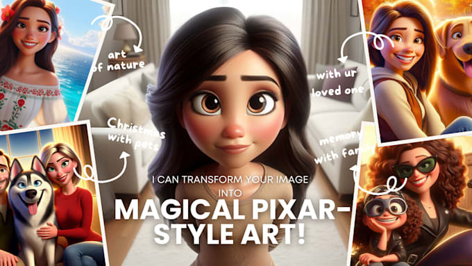 Gig Preview - Create disney pixar style ai illustration