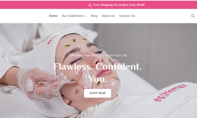 Gig Preview - Design profitable cosmetic shopify store beauty care shopify skincare store