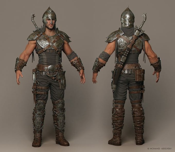 Gig Preview - 3d character model, realistic game character, 3d armor, assets,warrior character