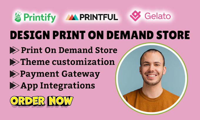 Bestseller - design print on demand shopify store with printful printify, gelato store design