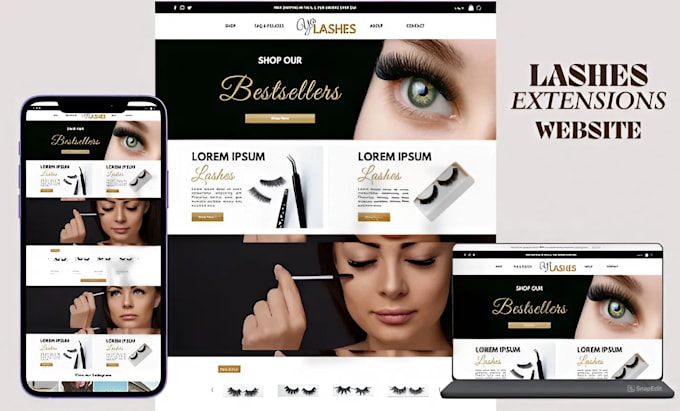 Gig Preview - Design lashes extension website beauty lashes website beauty lash extension