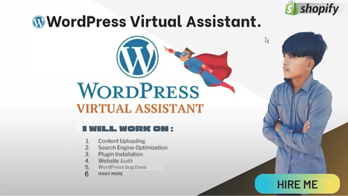 Gig Preview - Be your wordpress virtual assistant, wordpress maintenance