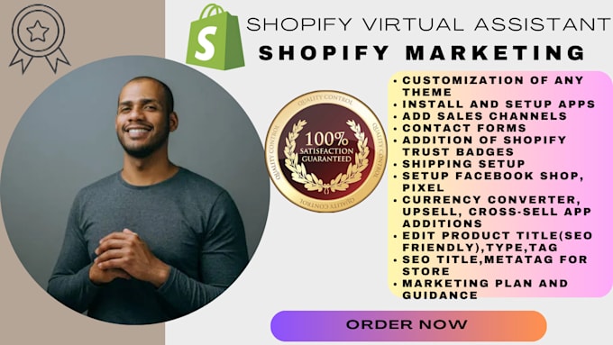 Gig Preview - Shopify virtual assistant, shopify manager store manager, shopify marketing