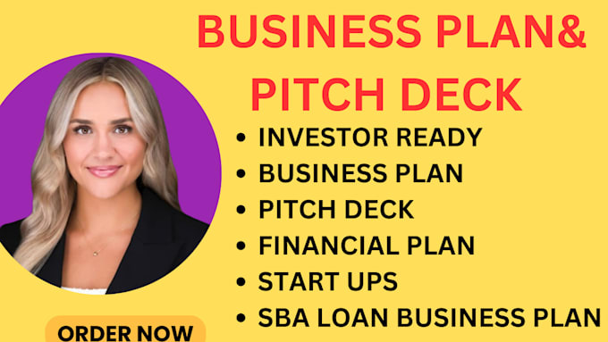 Gig Preview - Prepare  investor ready business plan, pitch deck, and financial plan