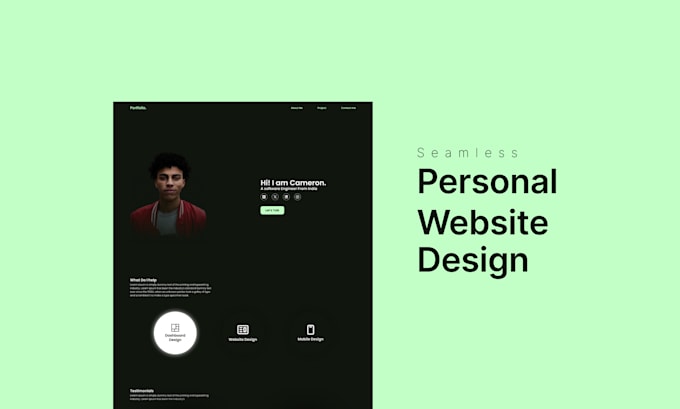 Gig Preview - Design a professional portfolio personal website in figma