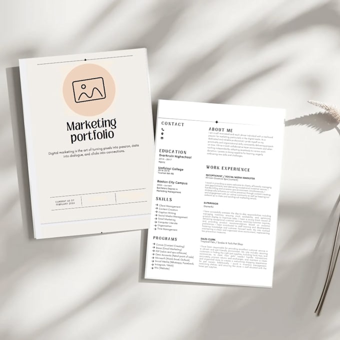 Gig Preview - Create resumes and portfolios