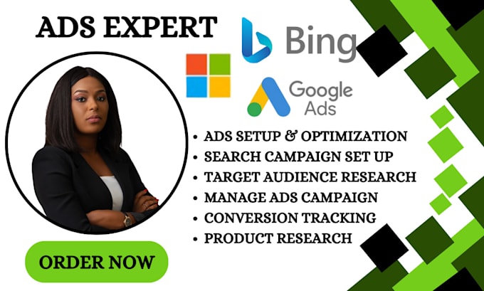 Gig Preview - Setup bing, microsoft, goggle ads, bing campaigns and conversion tracking