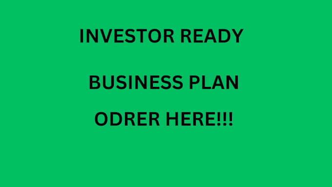 Gig Preview - Write an investor ready business plan for startup