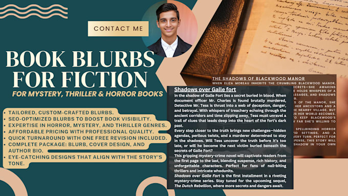 Gig Preview - Write professional book blurbs for your fiction