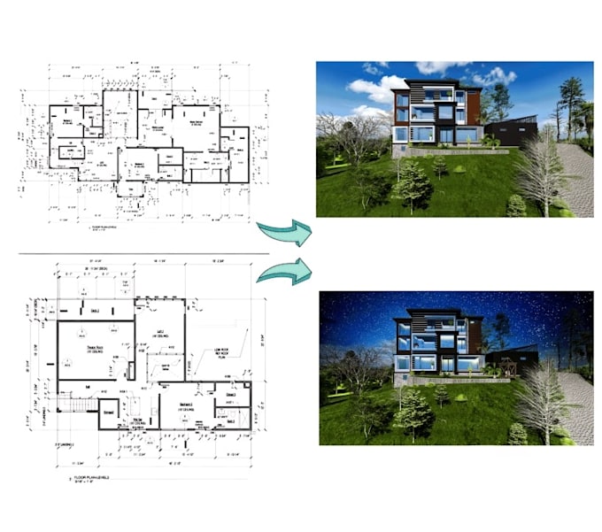 Gig Preview - Do landscape architectural 2d plans to 3d