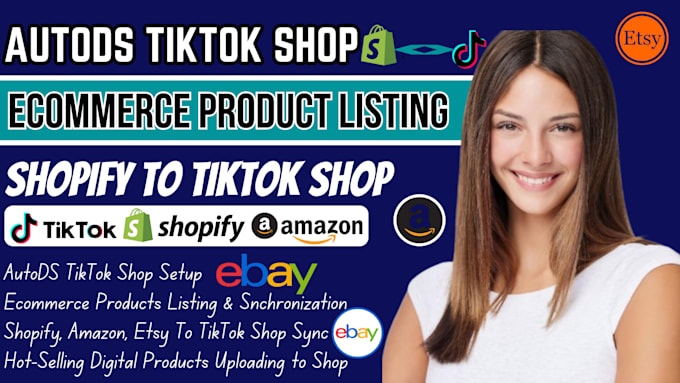 Gig Preview - Product listing sync product to tiktok shop from shopify amazon autods etsy ebay