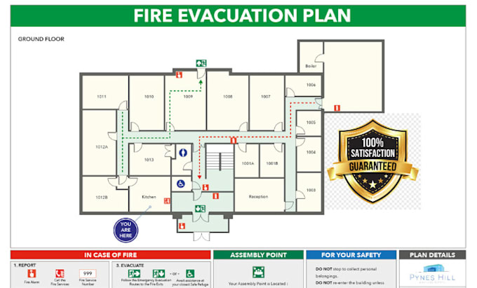 Gig Preview - Design a custom fire emergency evacuation plan for your floor plan