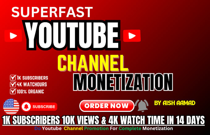 Gig Preview - Do organic youtube video promotion channel monetization video SEO growth