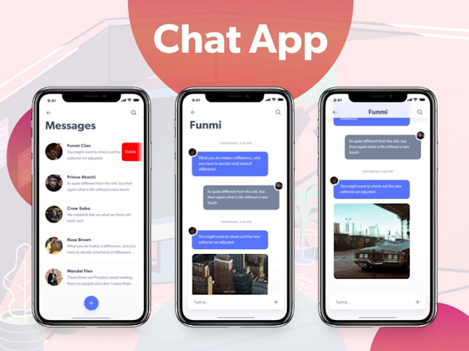 Gig Preview - Build chat app, video app, booking app, flutter app social media app, dating