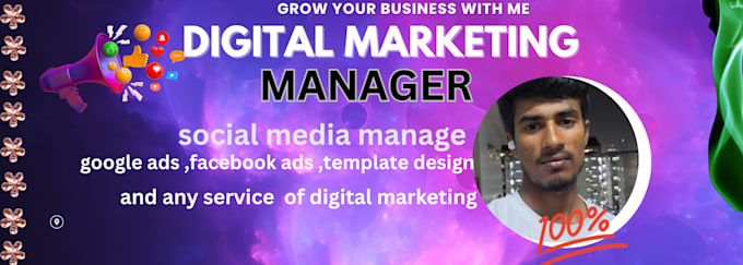 Gig Preview - Want to be your digital marketer with graphic designer