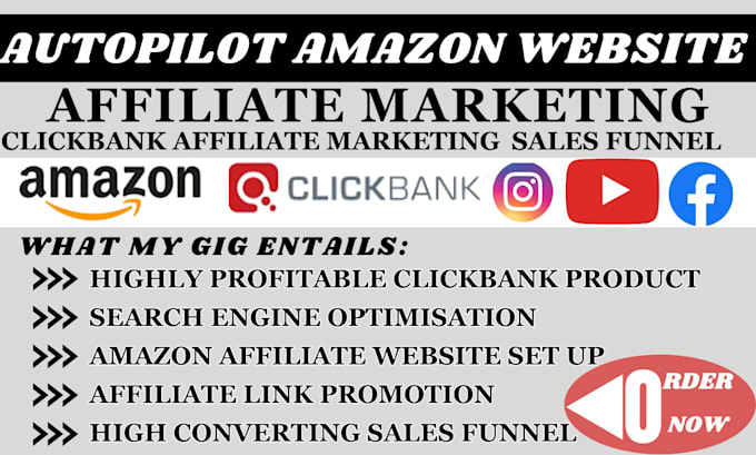 Gig Preview - Do autopilot amazon affiliate sales, clickbank sales funnel affiliate marketing