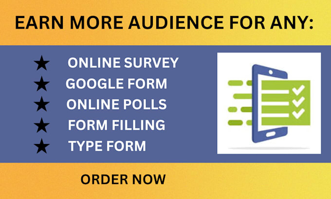 Gig Preview - Fill online survey quiz jotform typeform googleform questionnaire market