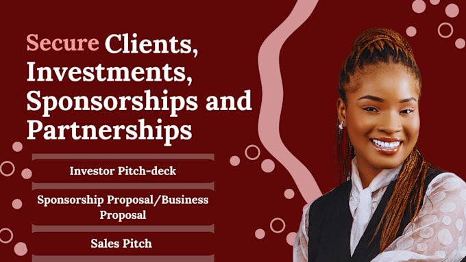 Bestseller - write a compelling pitch deck or proposal to secure funding and partnerships