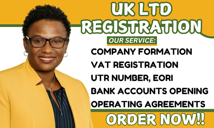 Gig Preview - Do uk ltd, uk company registration, UK company account, vat, utr, hmrc, ct600