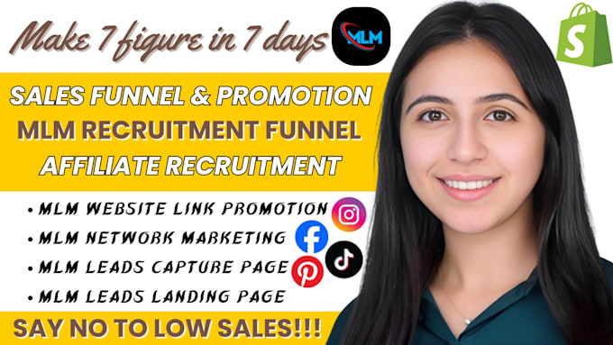 Gig Preview - Mlm recruitment funnel, MLM sales funnel, affiliate recruitment funnel, sign up