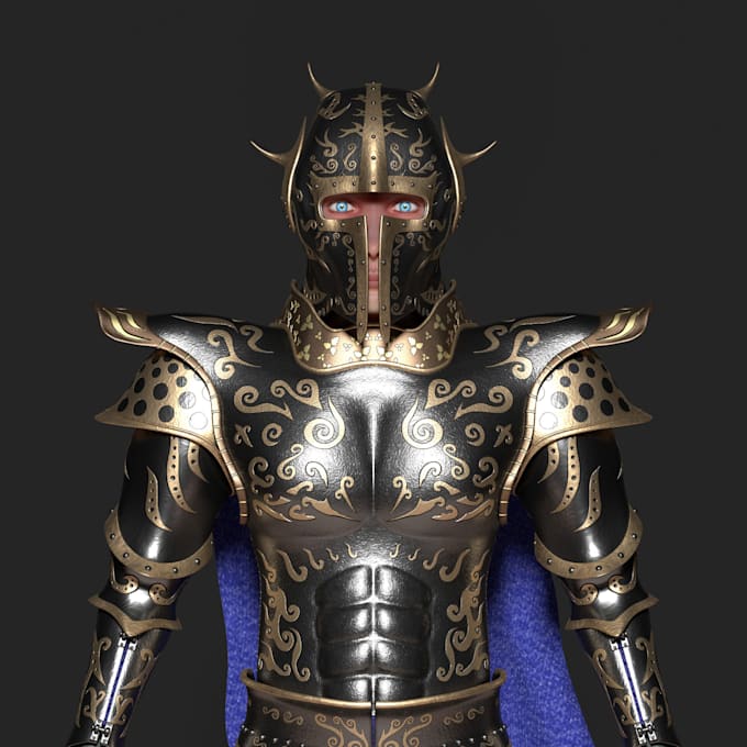 Gig Preview - Design a 3d plate armor model,3d character model, game asset, helmet,rigging,ue5