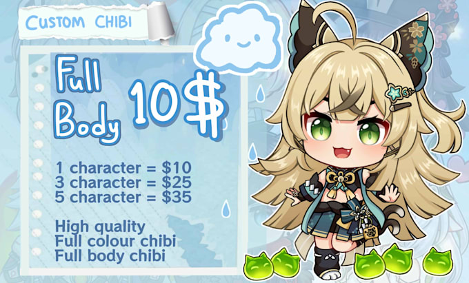 Bestseller - draw custom chibi full body in my style