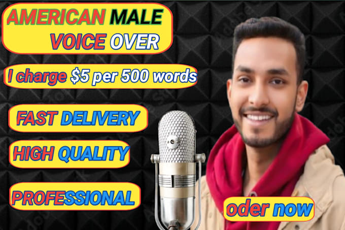 Gig Preview - Do a professional american male voice over in english