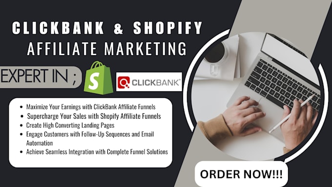 Gig Preview - Clickbank affiliate link promotion shopify affiliate marketing sales funnel