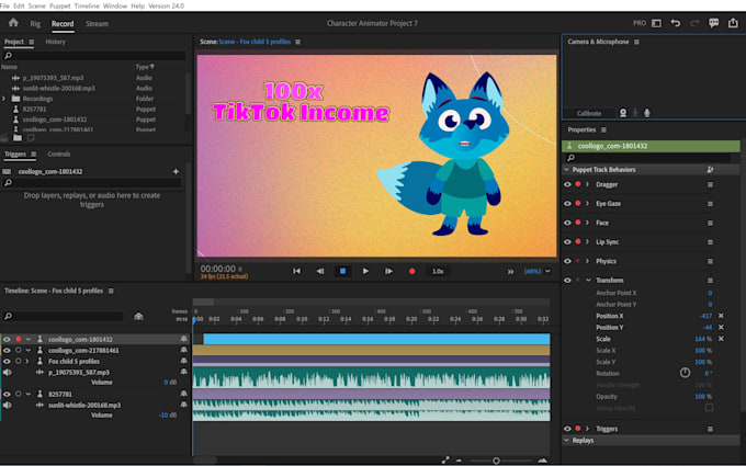 Gig Preview - Create adobe character animator puppet for tiktok