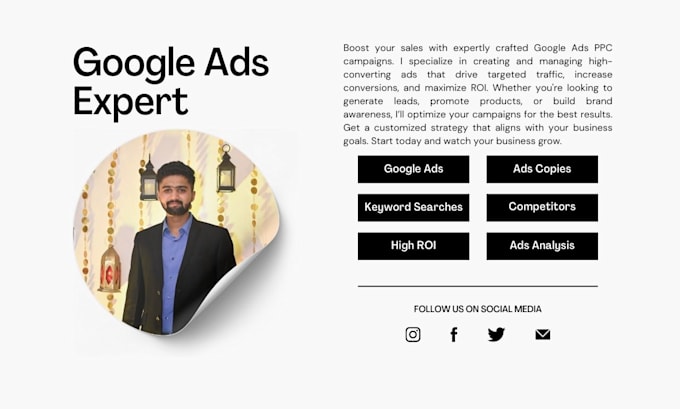 Gig Preview - Create and manage high ROI google ads PPC campaigns