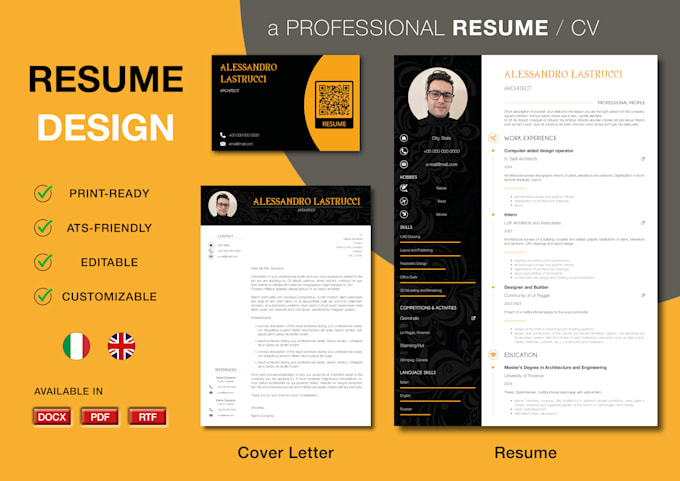 Gig Preview - Design elegant resume, CV and cover letter